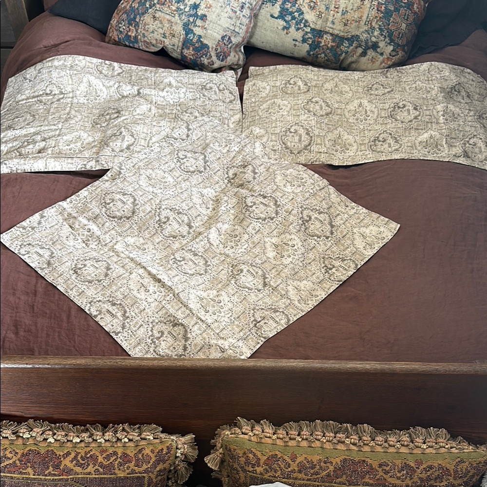 Restoration Hardware pillow case bundle 1 Euro sham and 2 King size Neutral tans
